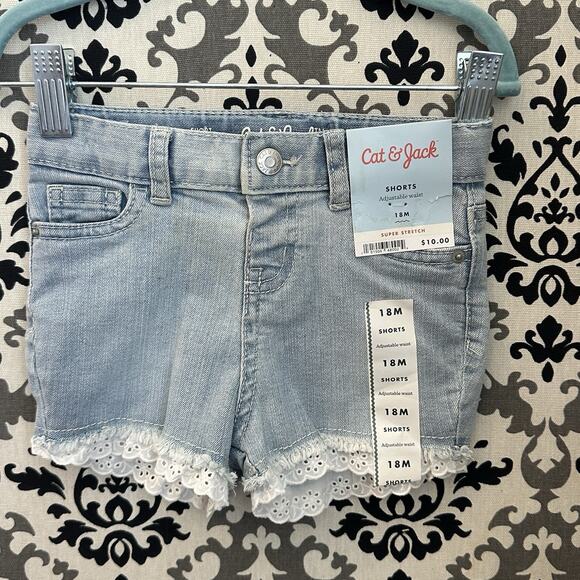 Cat & Jack Girls 18M Summer 3pc Set, Tank Top,‎ Eyelet Lace Short, Scooter Skit - Picture 2 of 14